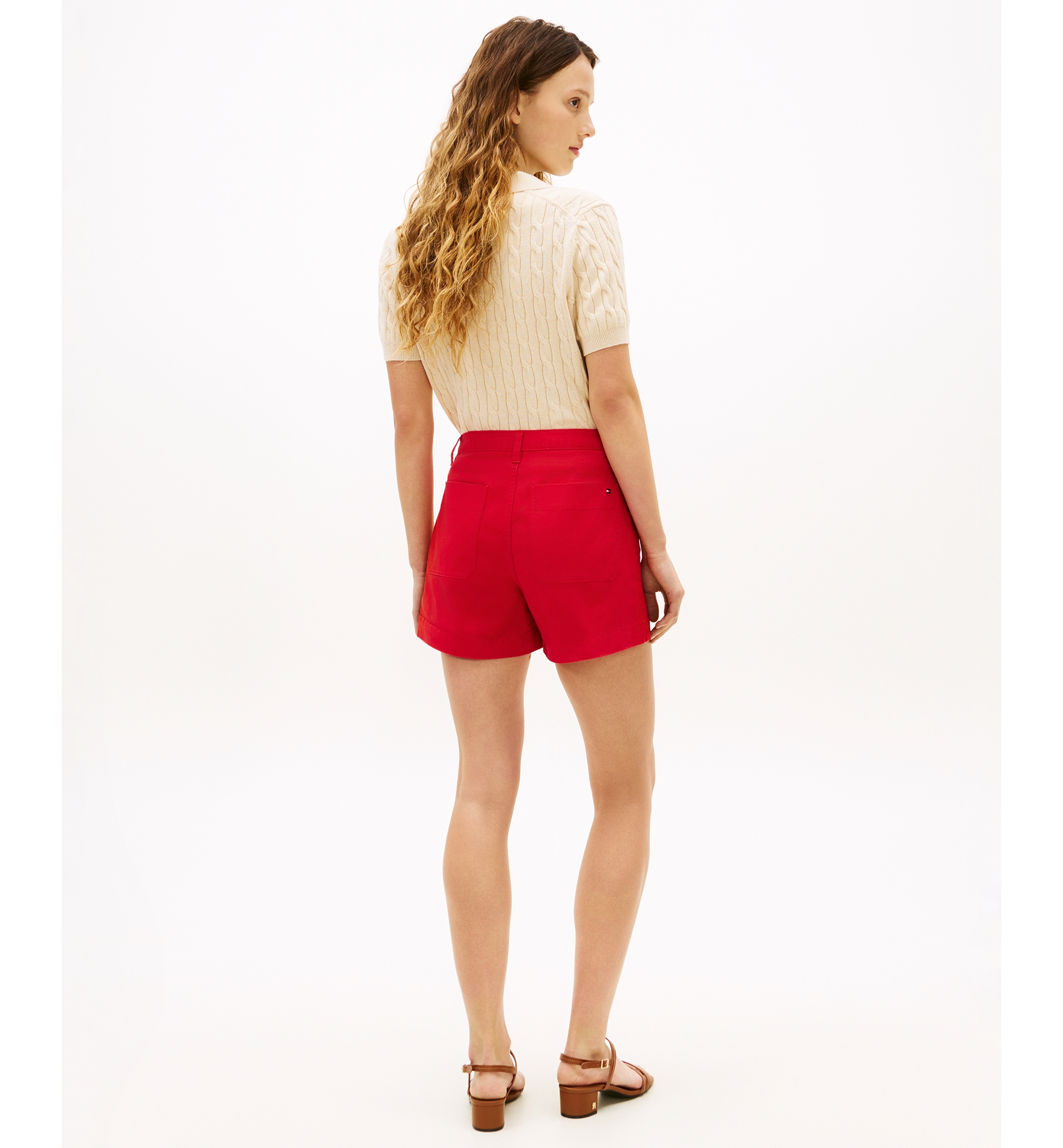 Tommy Hilfiger Women's Twill Patch Pocket Shorts - Primary Red