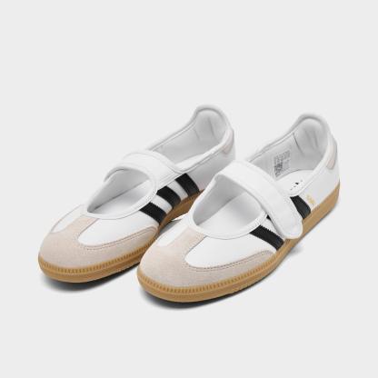 Women's adidas Originals Samba Jane Casual Shoes - Part 3 - Cloud White/Alumina/Core Black - Both shoes facing left