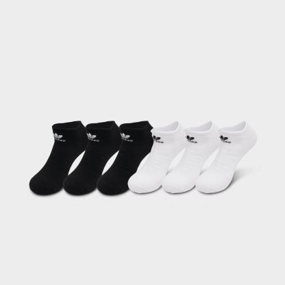 adidas Originals Trefoil No-Show Socks (3-Pack) - Black/White