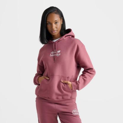 Women's New Balance Flow Logo Hoodie - Washed Burgundy - view 3