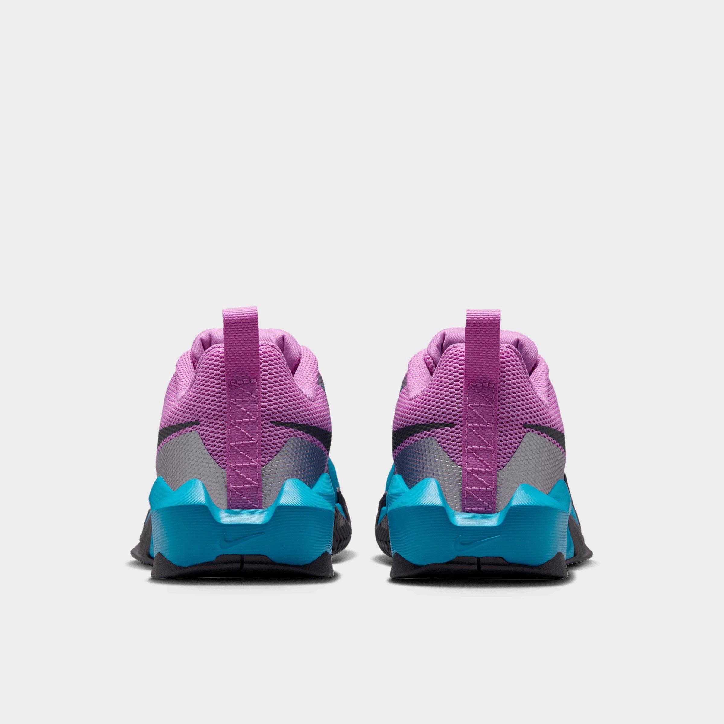 Big Kids' Nithtke S.T. Dynamite Basketball Shoes - Fuchsia Glow/Baltic Blue/Metallic Silver/Smoke Grey - Back view
