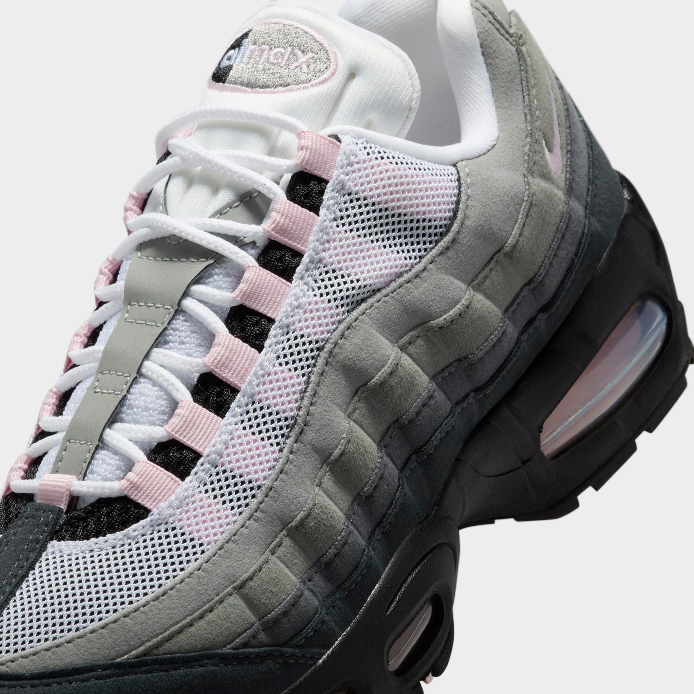 Women's Nithtke Air Max 95 Big Bubble Casual Shoes - Part 1 - Black/Pink Foam/White/Reflective Silver - Detail shot