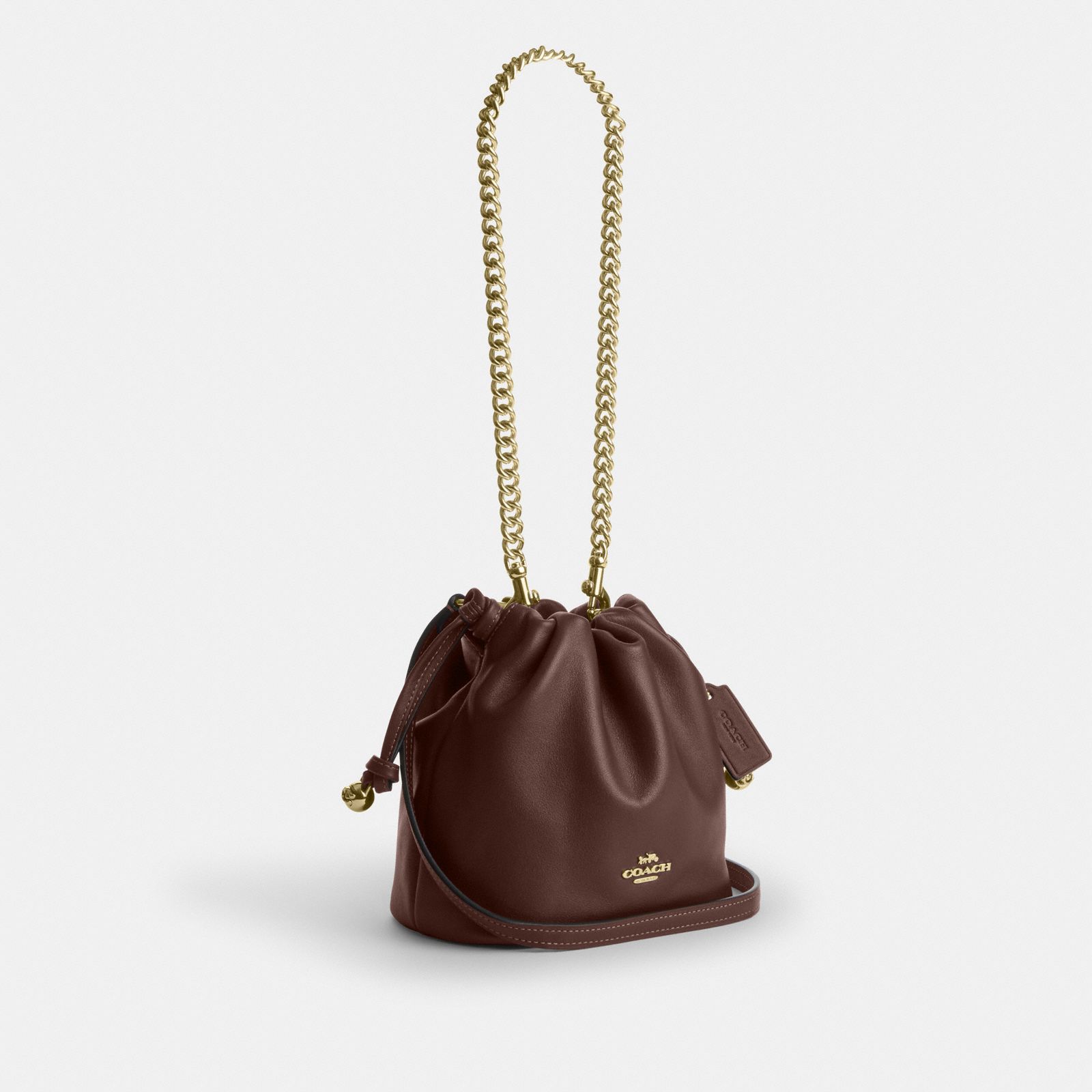 Faye Mini Drawstring Bag - Gold/Maple - view 6