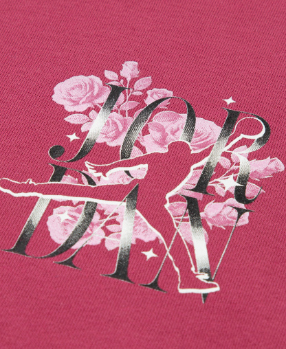Jordan Girls' 7-16 Floral Stack Pullover Hoodie - Sweet Beet