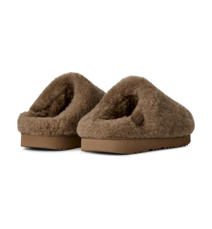 UGG® Kids Classic Fluffed Slip-On Slippers - Light Bronze