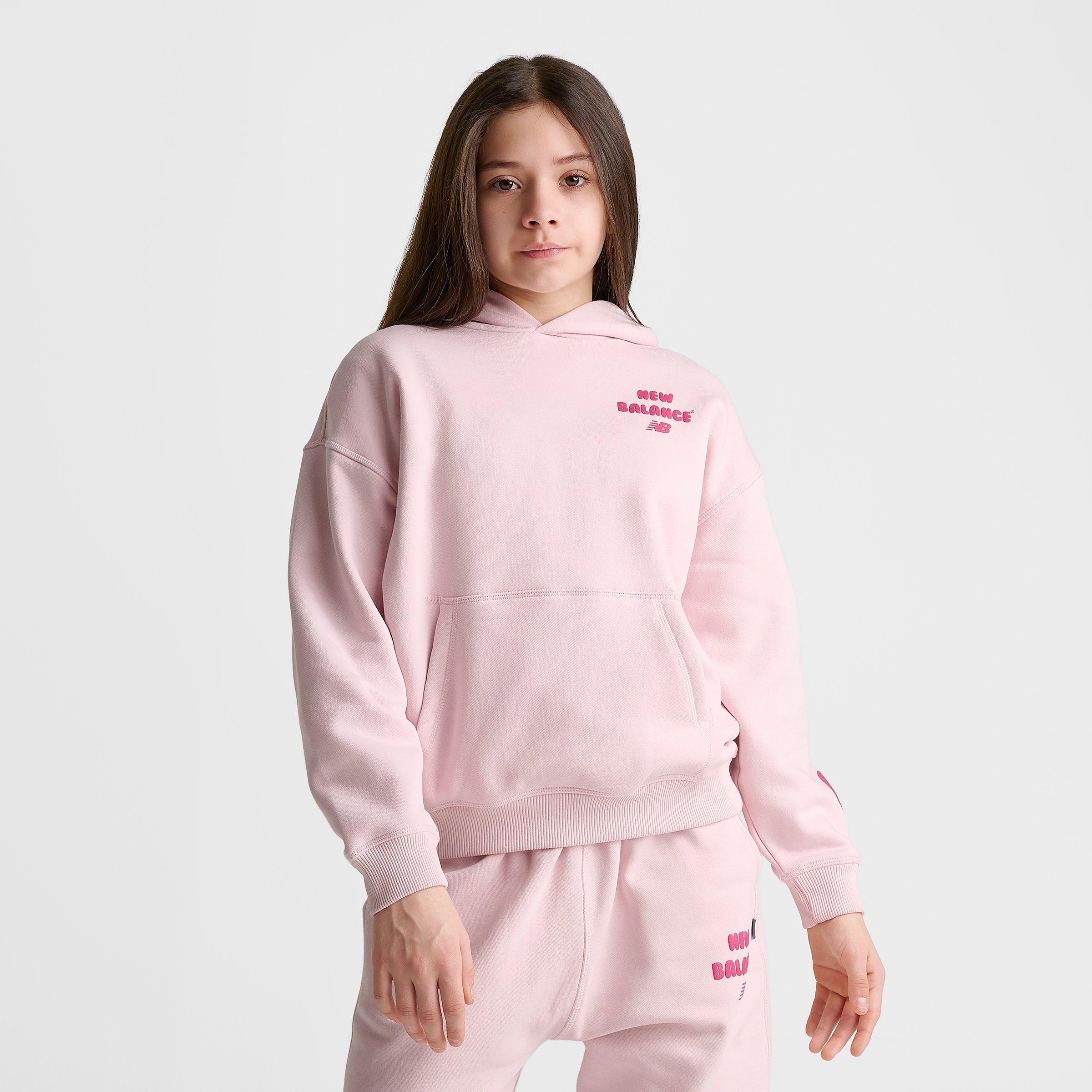 Girls' Big Kids' New Balance Heart Bubble Pullover Hoodie - Rose Sugar - view 4