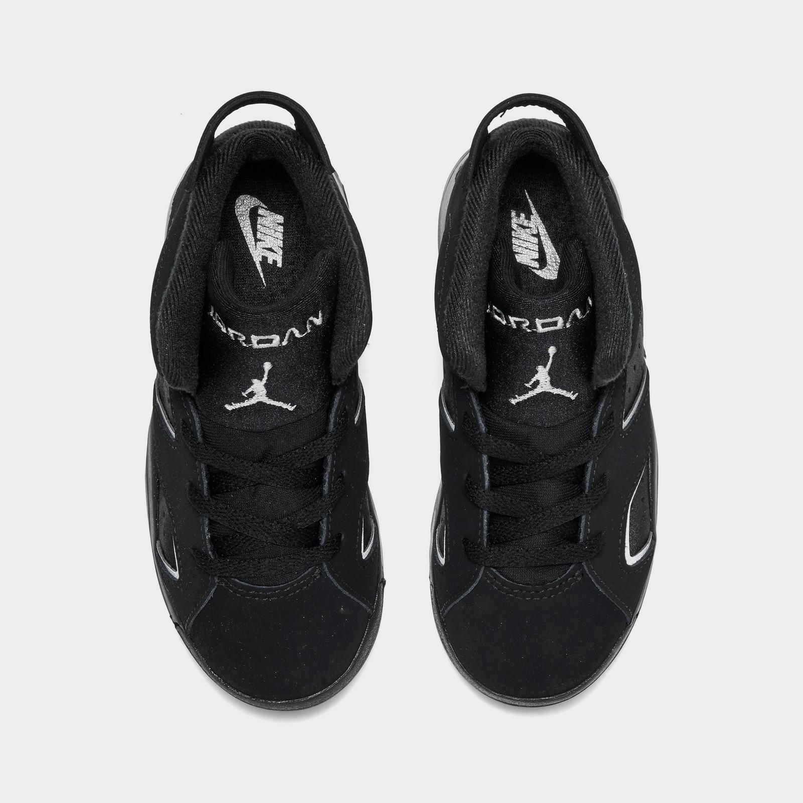 Kids' Toddler Air Jordan Retro 6 Basketball Shoes - Black/Reflect Silver/Black - view 5