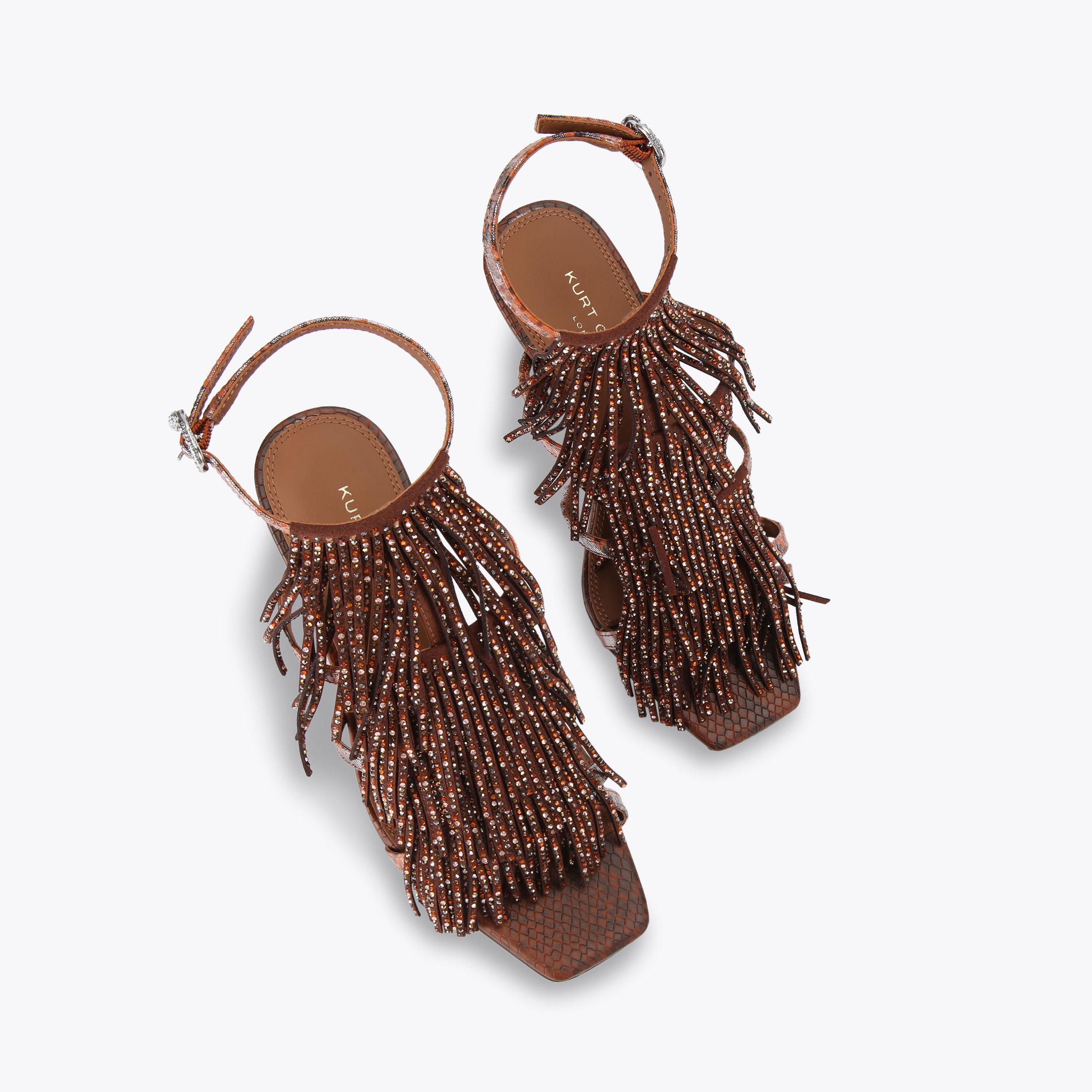Kurt Geiger London Fringe Sandal 90 - Brown - view 3