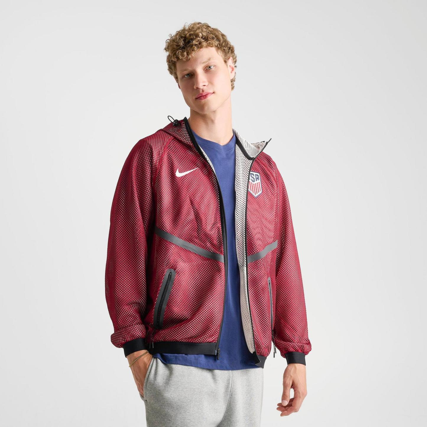 Men's Nike United States Dri-FIT Soccer Anthem Jacket - Team Red/Sail/Sail