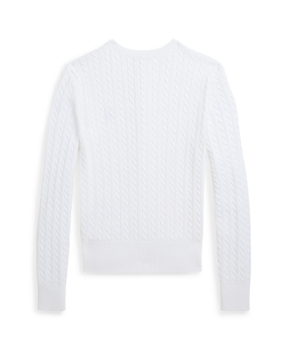 Polo Ralph Lauren Girls' 7-16 Cable-Knit Cotton Cardigan - Bright White
