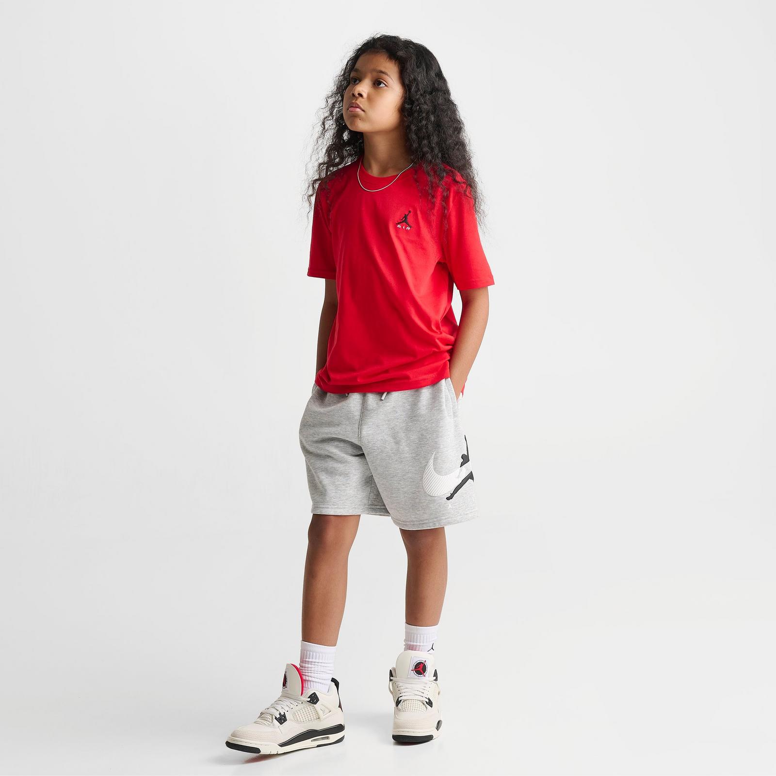 Big Kids' Jordan Brooklyn Essentials Embroidered Jumpman T-Shirt - University Red - view 2