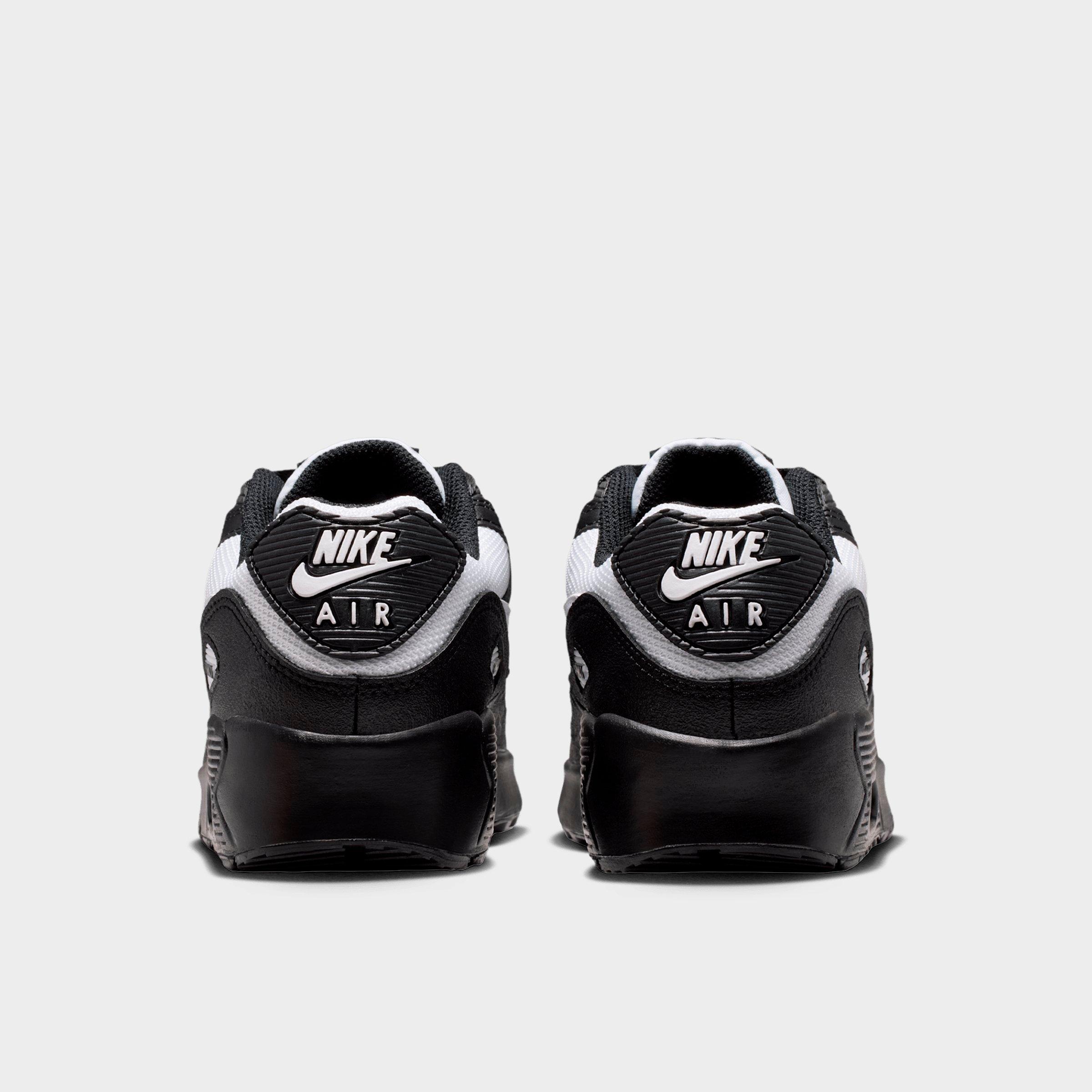 Big Kids' Nithtke Air Max 90 Casual Shoes - Black/White - Back view