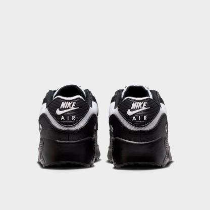 Big Kids' Nithtke Air Max 90 Casual Shoes - Black/White - Back view