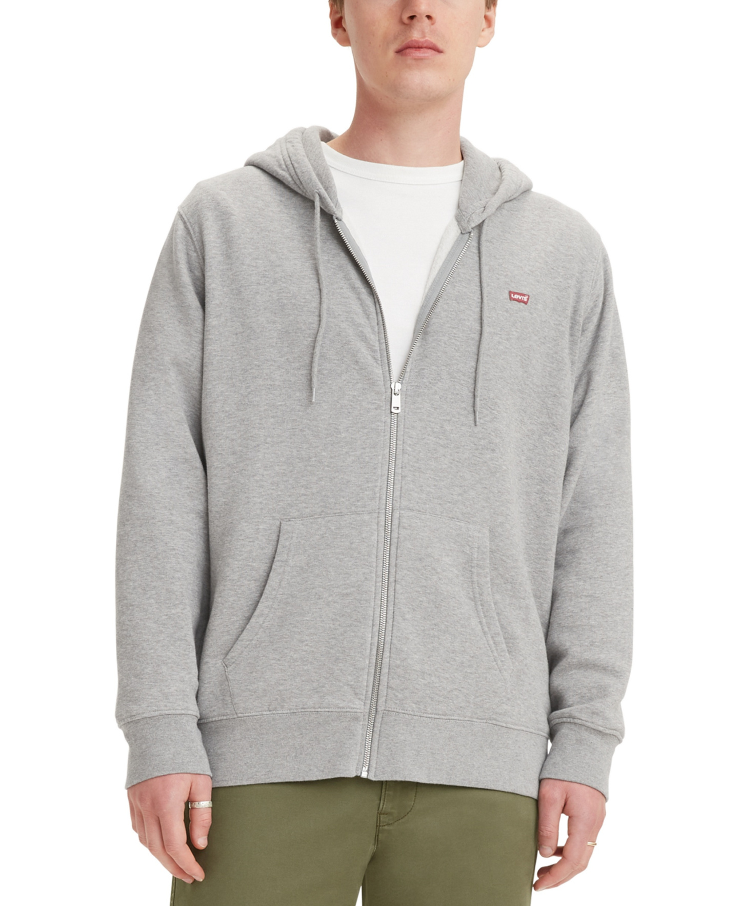 Levi's Men's Non-Graphic Zip-Up Standard Fit Hoodie - Chisel Gray Heather