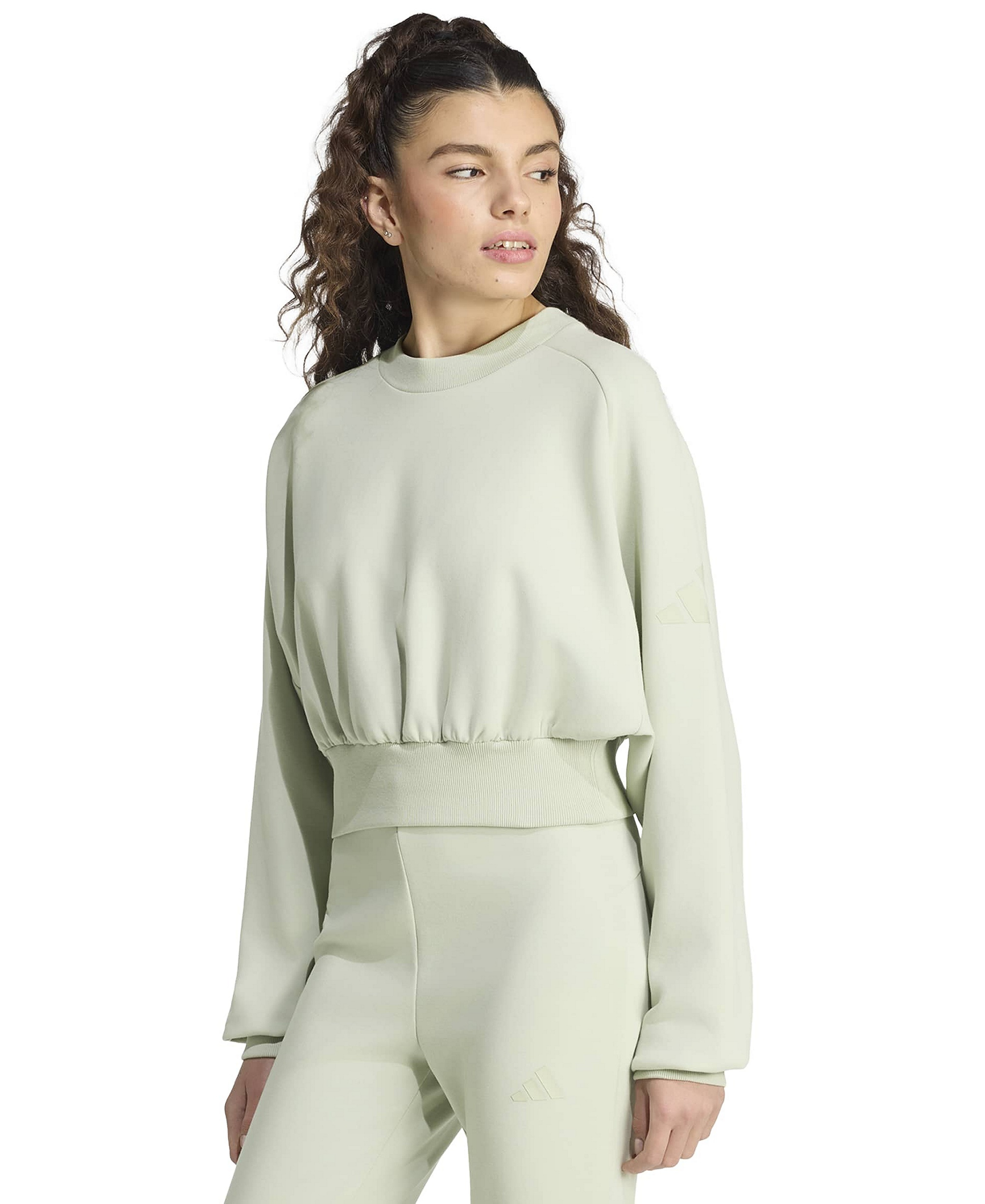 adidas Women's Soft Lux Relaxed Crewneck Sweatshirt - Halo Green