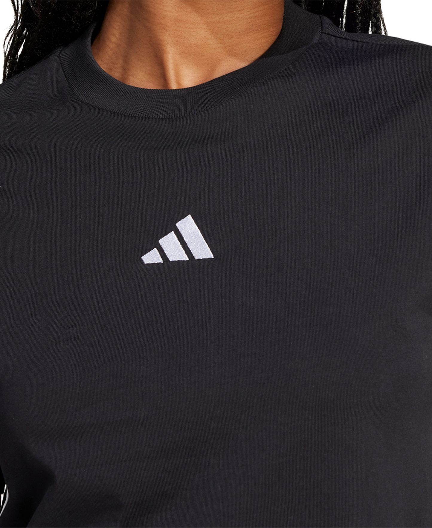 adidas Women's Essentials 3-Stripes Cotton T-Shirt - Black/white