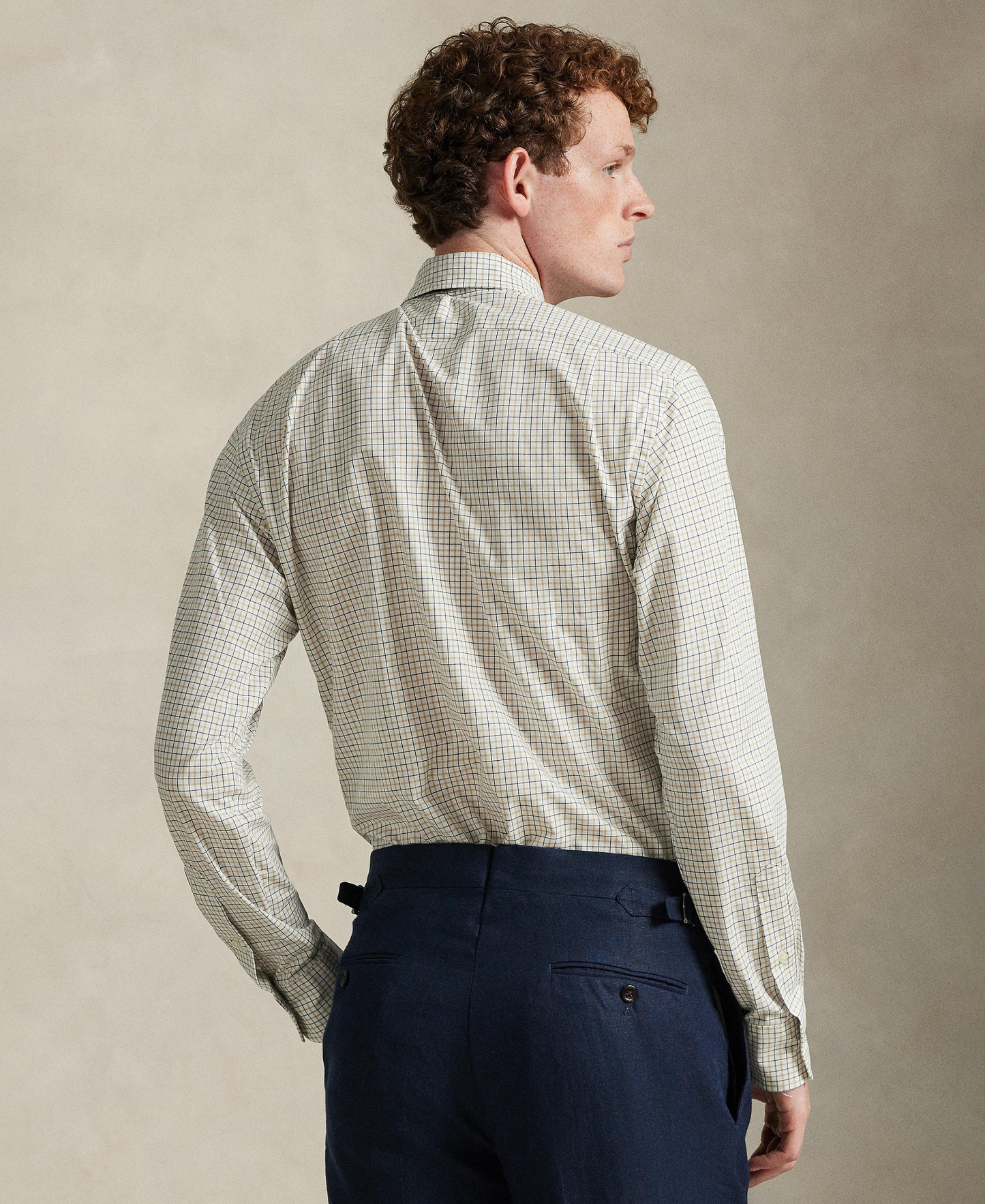 Polo Ralph Lauren Men's Classic-Fit Plaid Stretch Poplin Shirt - White Coastal Beige Multi