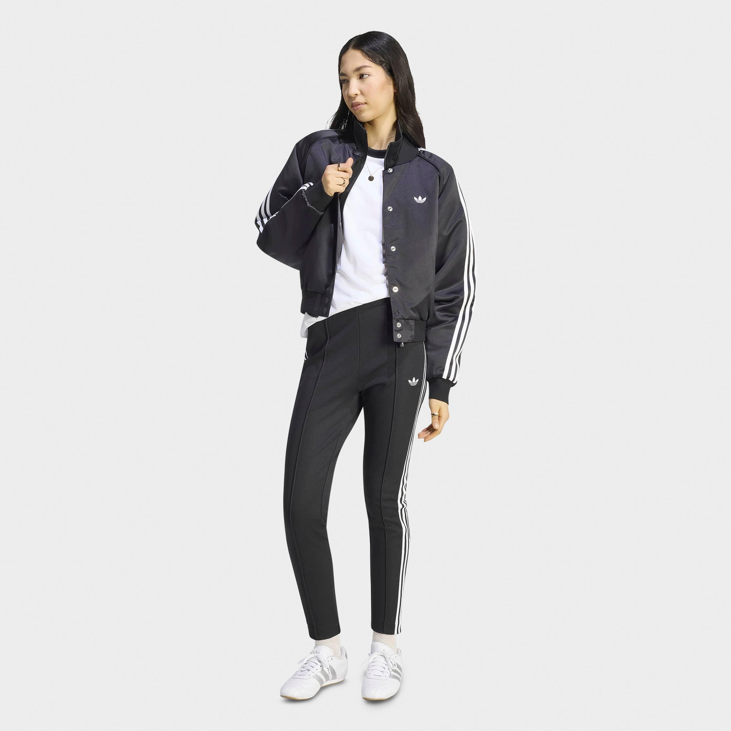 Women's adidas Originals Satin Superstar Bomber Jacket - Black/White/Grey Three