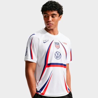 Men's Nithtke USA x VAA Academy Pro Dri-FIT Pre-Match Soccer Jersey - White/Deep Royal Blue/Deep Royal Blue