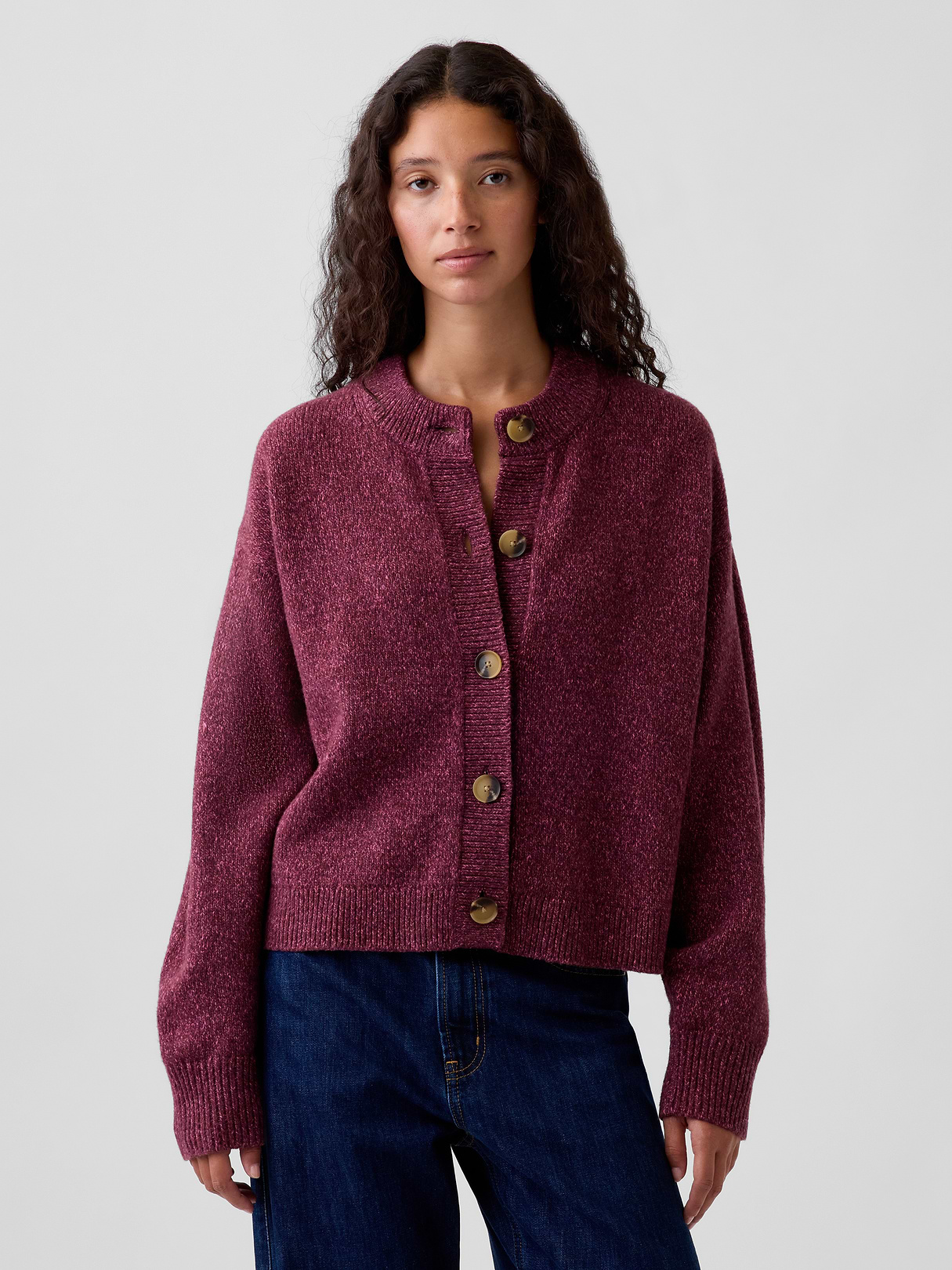 CashSoft Oversized Chunky Cardigan - Raspberry ice purple