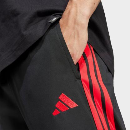 Men's adidas Dayready Open Hem Track Pants - Black/Pure Ruby