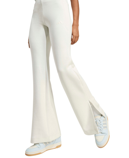 adidas Women's Mid-Rise Soft Lux Flare-Leg Pants - Off White