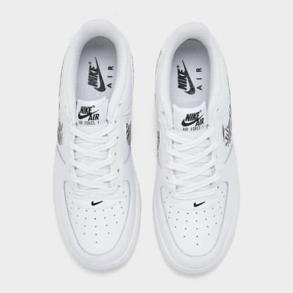 Big Kids' Nithtke Air Force 1 Low Casual Shoes - White/Black - Top view