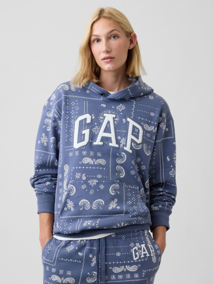 Relaxed Gap Logo Hoodie - Blue bandana