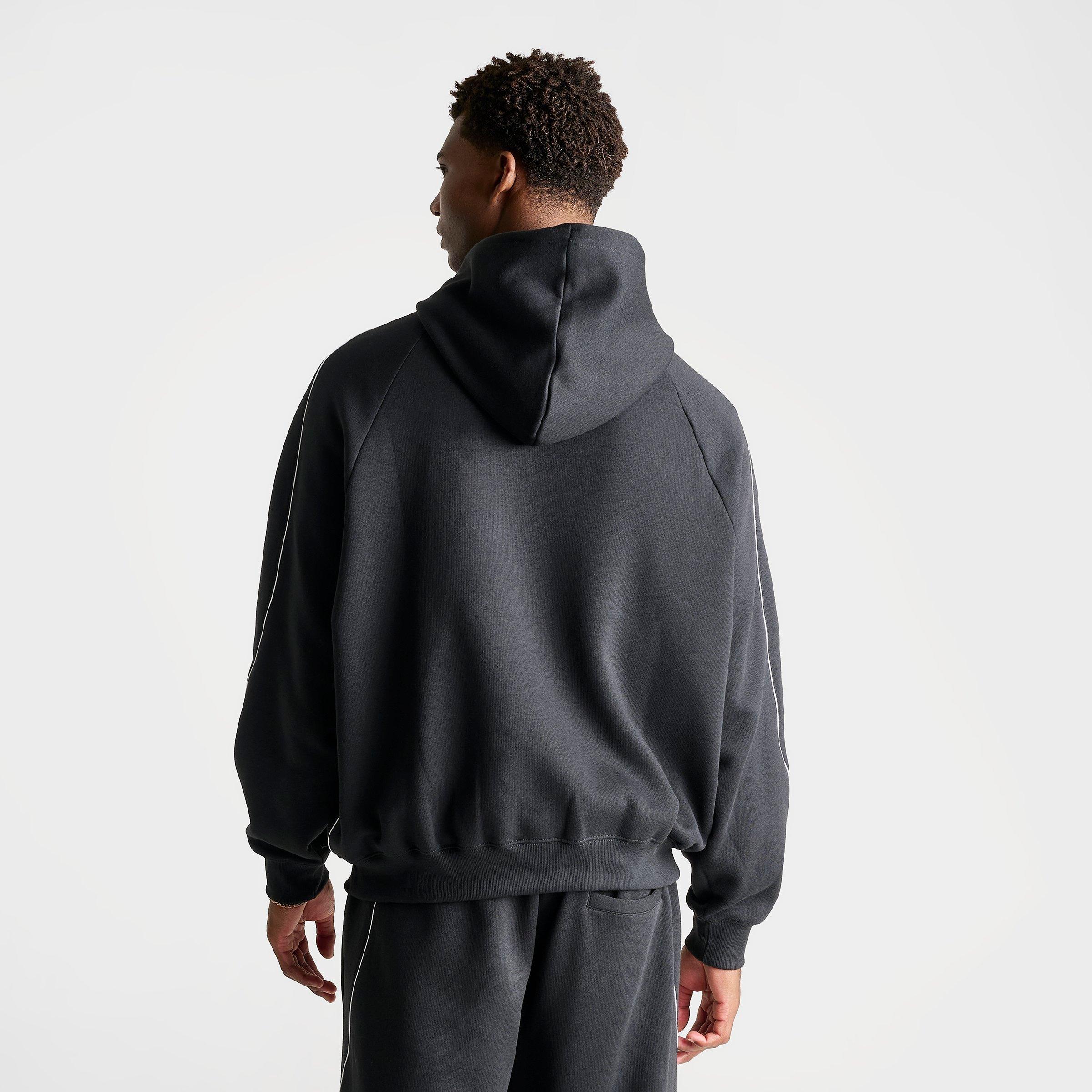 Men's New Balance Trackside Fleece Pullover Hoodie - Black/White - view 4