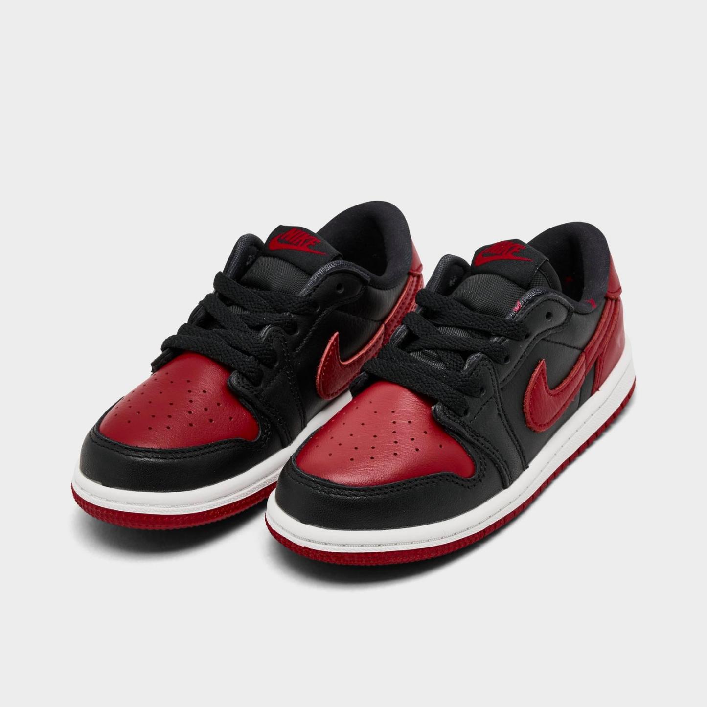 Kids' Toddler Air Jordan Retro 1 Low OG Casual Shoes - Black/Varsity Red/Summit White - view 2