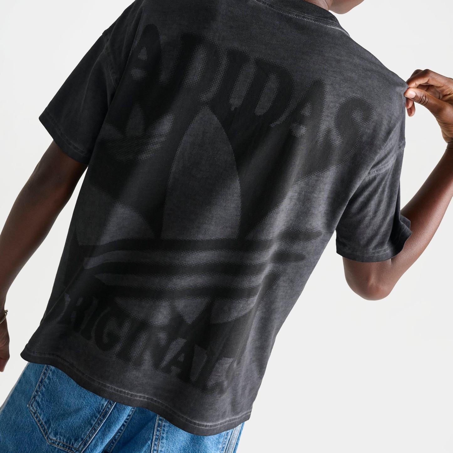 Big Kids' adidas Originals Washed Logo Short-Sleeve T-Shirt - Black