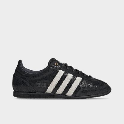 Women's adidas Originals Japan Casual Shoes - Part 1 - Core Black/Cloud White/Night Grey - Left shoe facing left. Outside of the shoe.