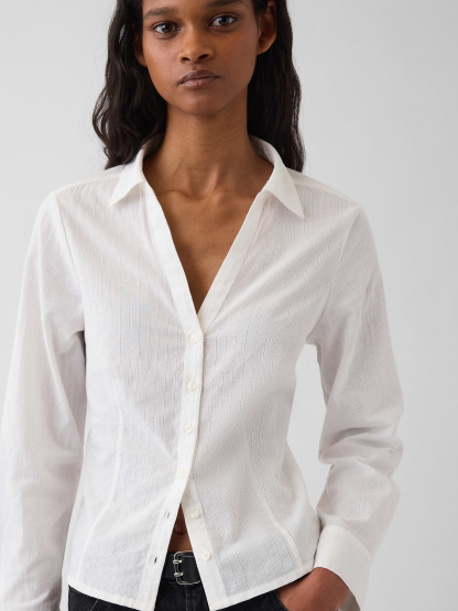 Textured Dobby Fitted Shirt - New off white