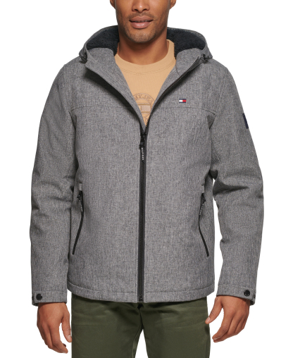 Tommy Hilfiger Men's Softshell Hooded Jacket - Heather Gray