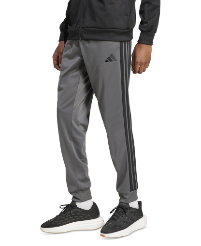 adidas Men's 3-Stripes Tricot Regular Tapered Track Pants - Gresix/bla