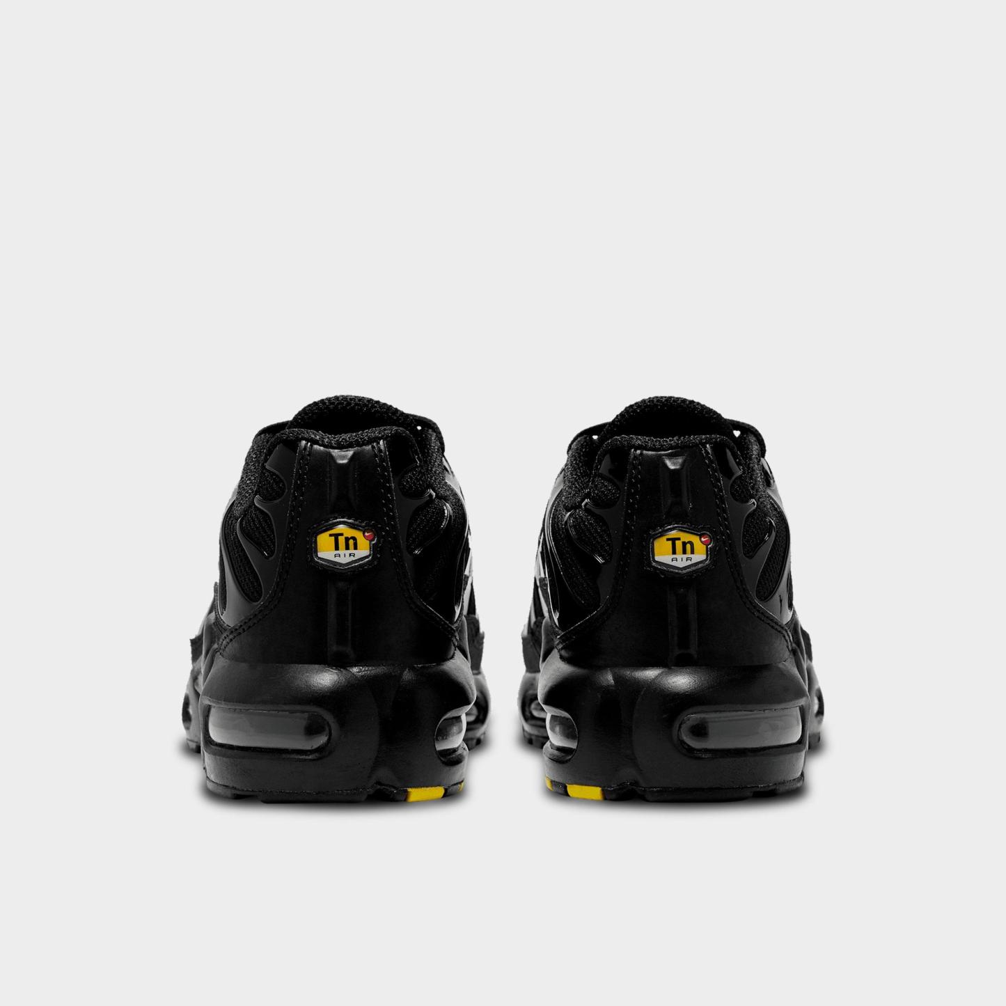 Big Kids' Nithtke Air Max Plus Casual Shoes - Black/Black/Black - Back view