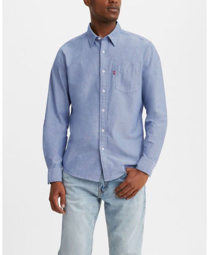 Levi's Men's Classic Pocket Regular-Fit Long-Sleeve Shirt - Navy Peony