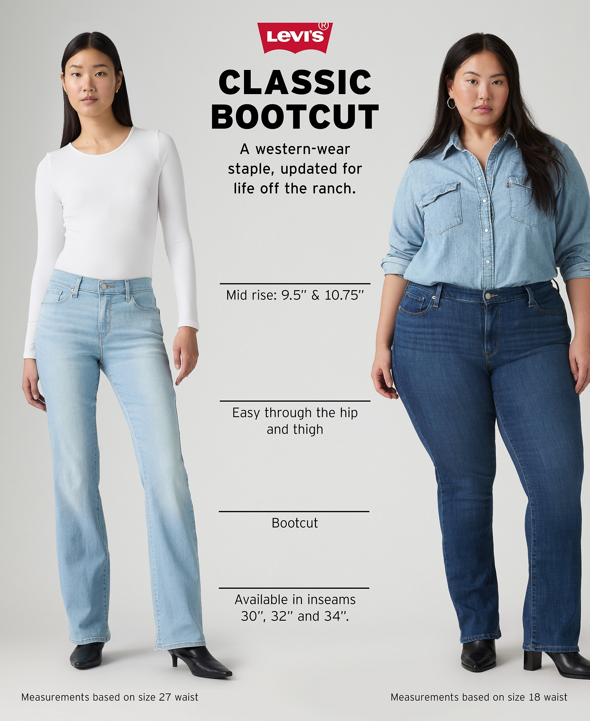 Levi's Women's Casual Classic Mid Rise Bootcut Jeans - Lapis Wave