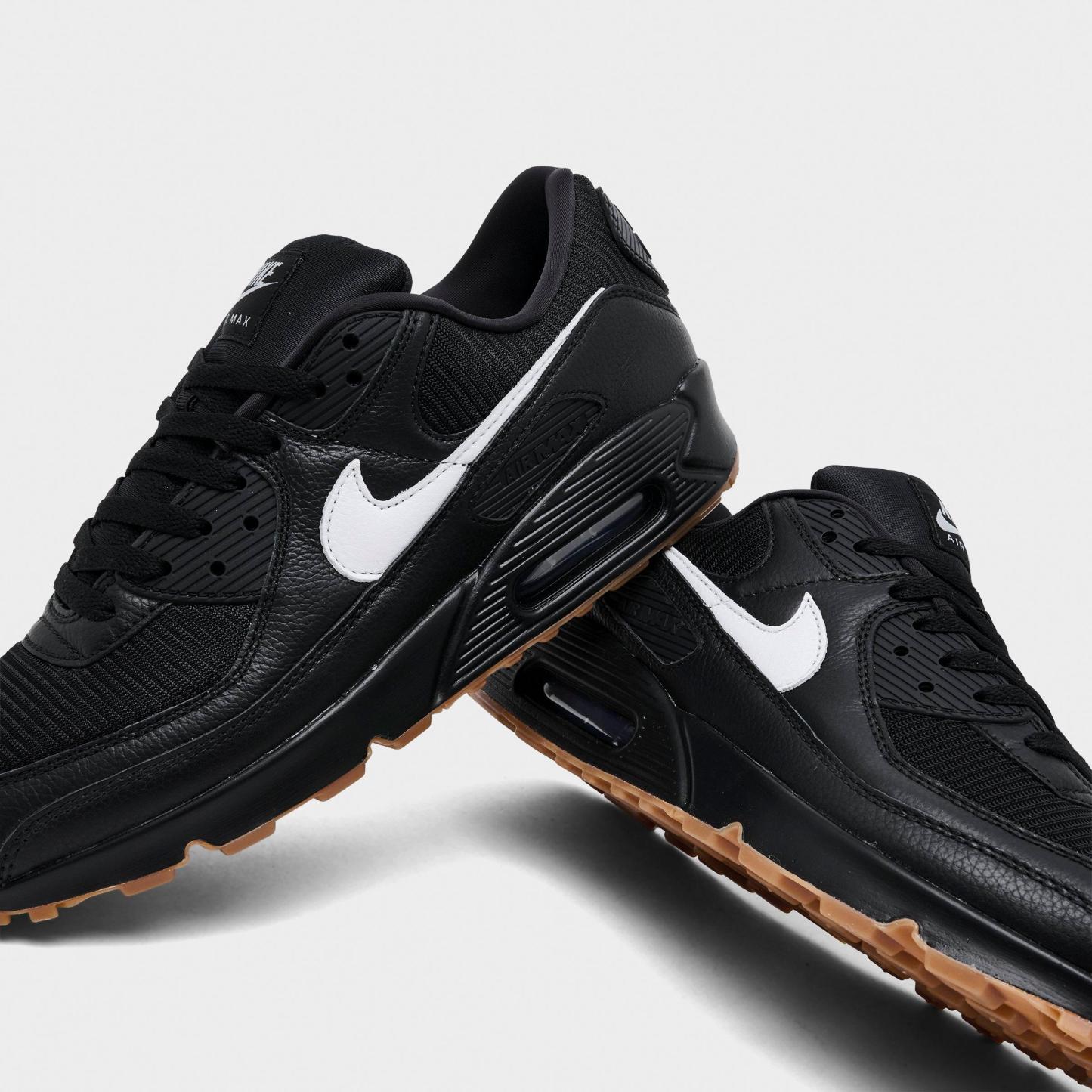 Men's Nithtke Air Max 90 Casual Shoes - Part 3 - Black/White/Gum Med Brown - Detail shot