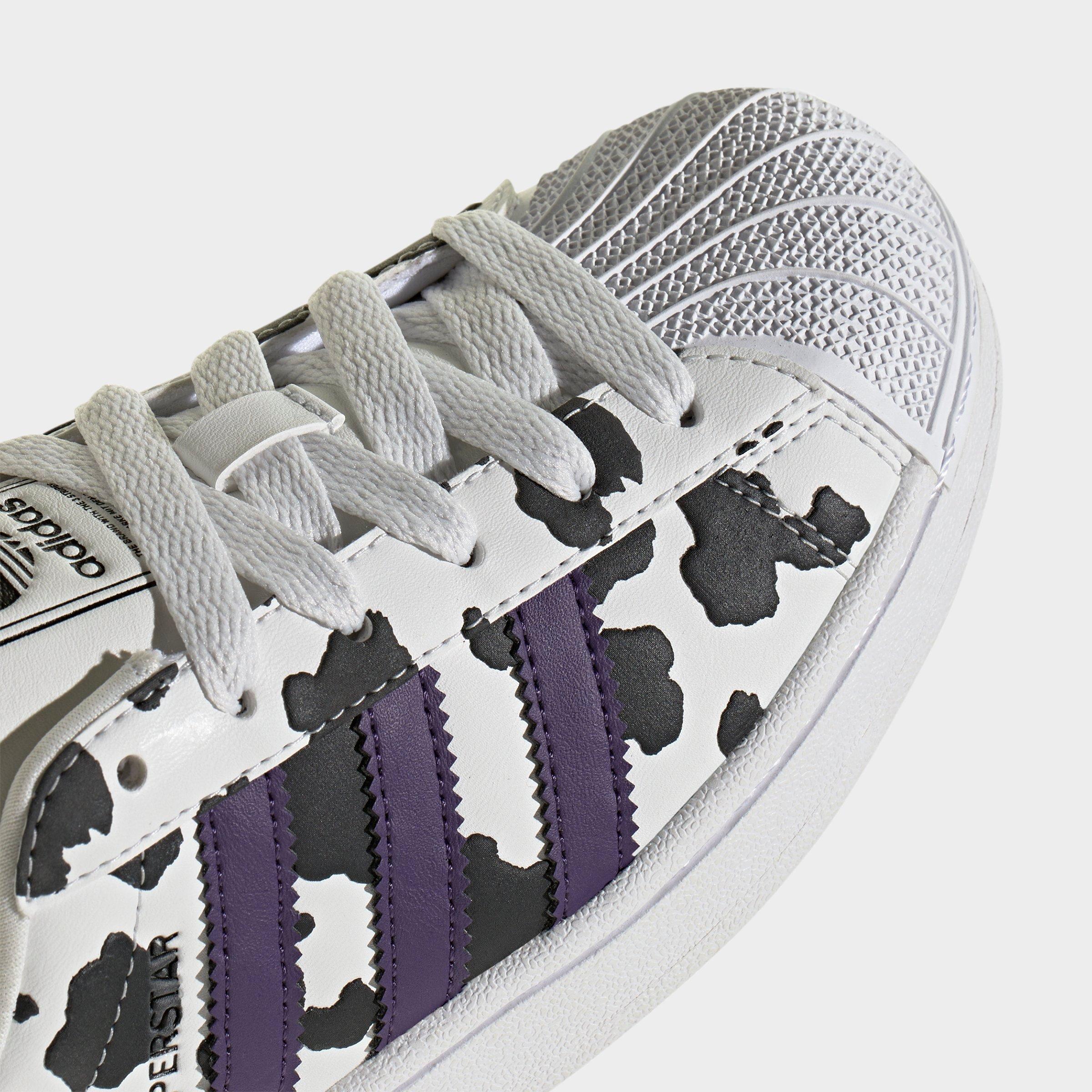 Big Kids' adidas Originals Superstar II Casual Shoes - Crystal White/Violet/Cloud White - Detail shot