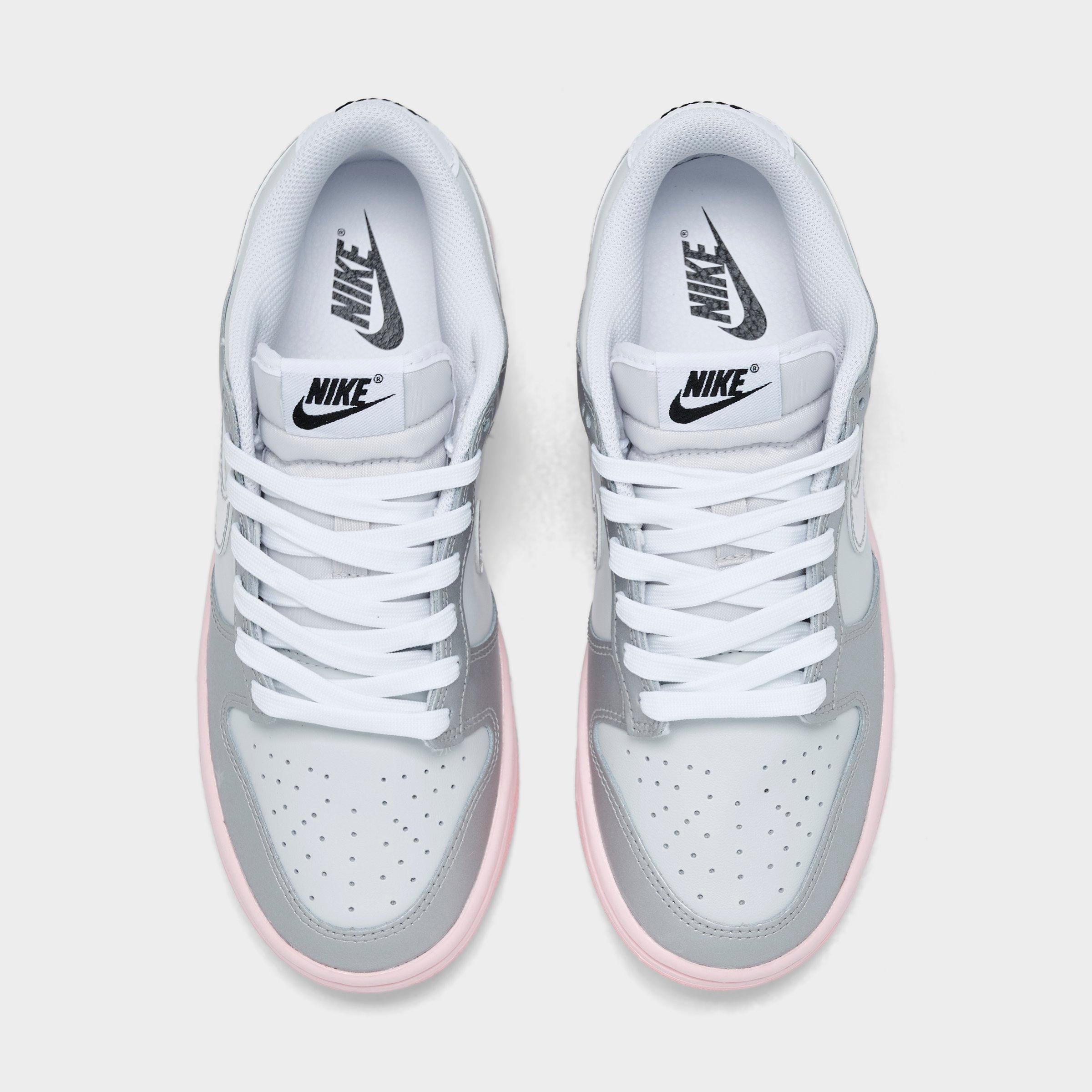 Women's Nithtke Dunk Low LX Casual Shoes - Photon Dust/Pink Foam/Medium Soft Pink/Metallic Silver - Top view