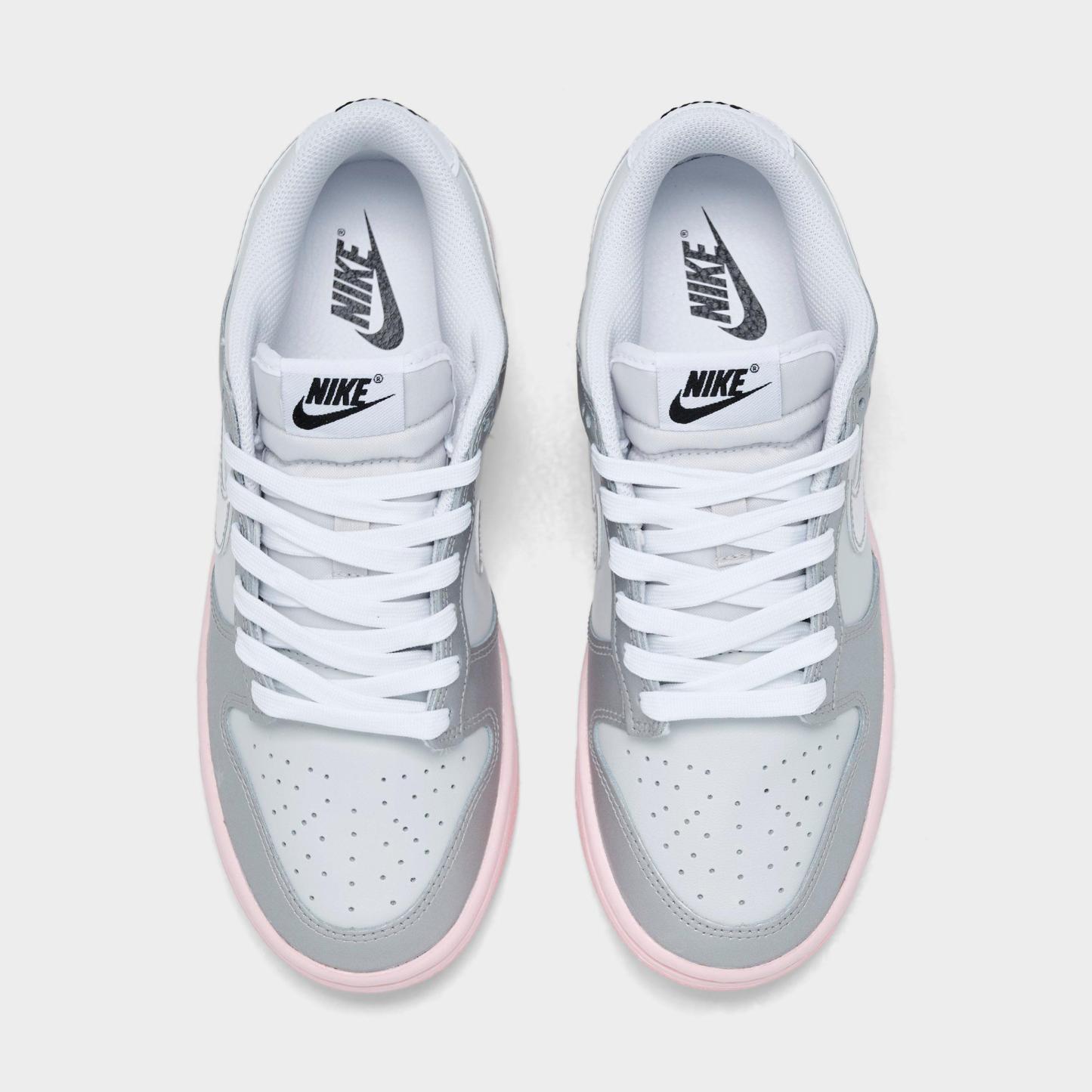 Women's Nithtke Dunk Low LX Casual Shoes - Photon Dust/Pink Foam/Medium Soft Pink/Metallic Silver - Top view