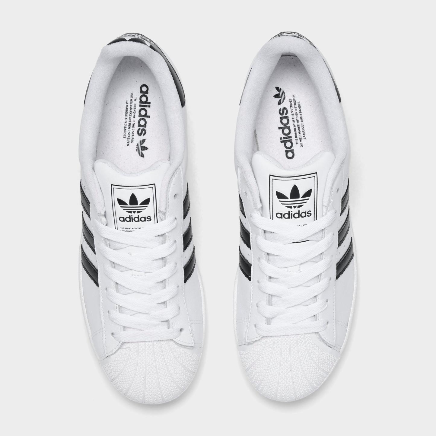Men's adidas Originals Superstar II Casual Shoes - Part 2 - White/Black/White - Top view