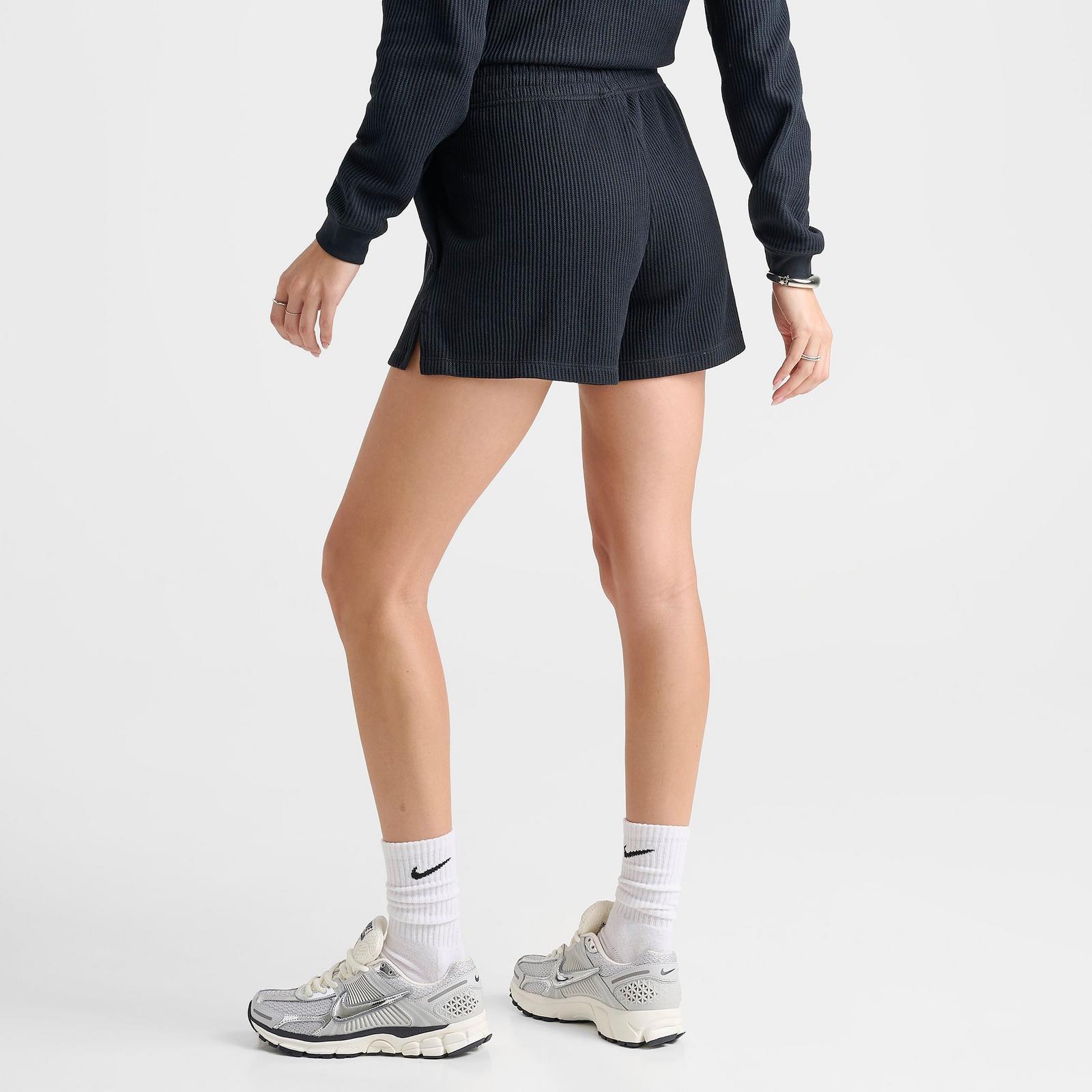 Women's Nike Sportswear Chill Waffle Loose Mid-Rise Shorts - Black
