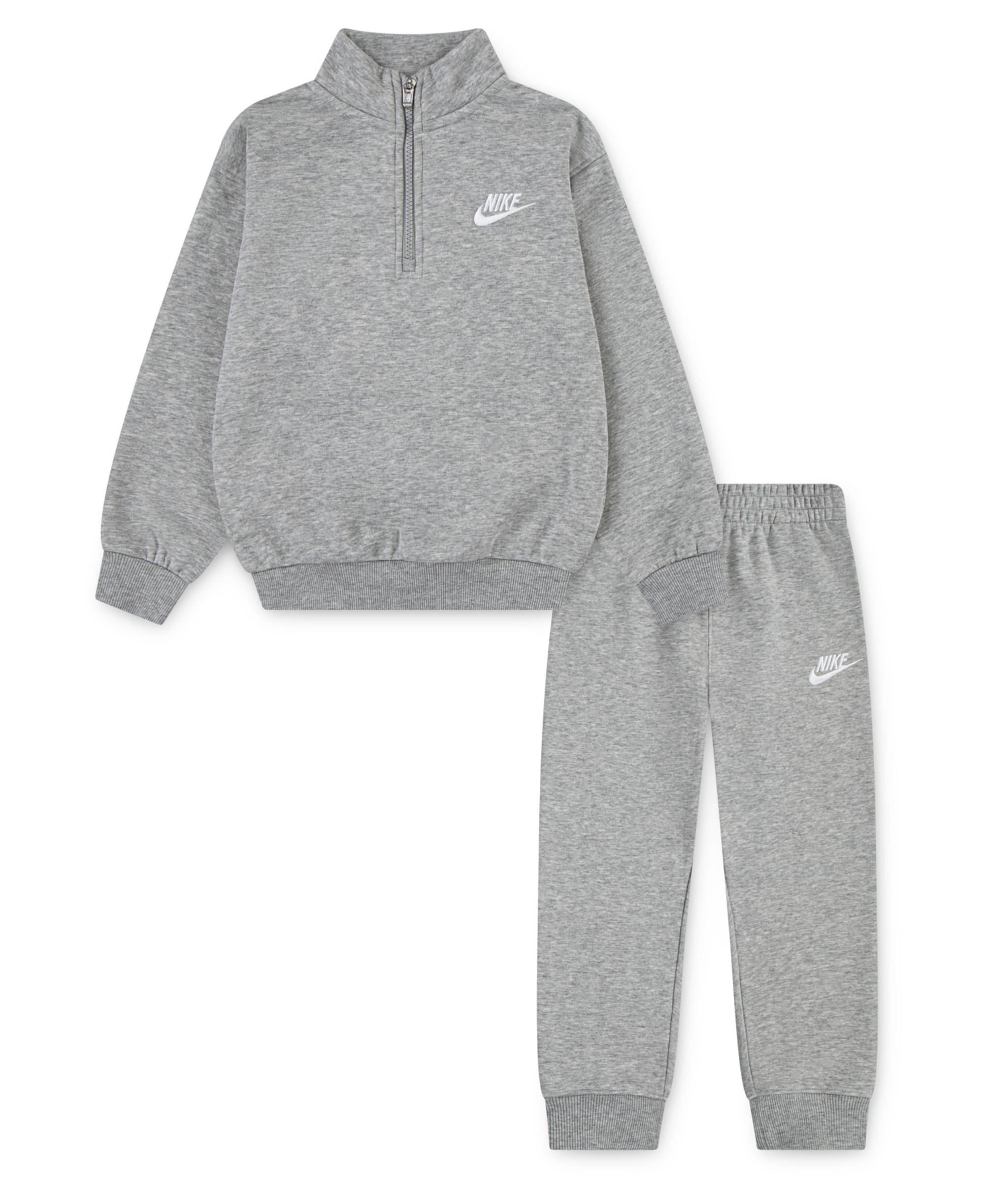 Nike Toddler Boys' 2T-4T Logo Detail Sweatshirt and Joggers, 2-Piece Set - Gray Heather