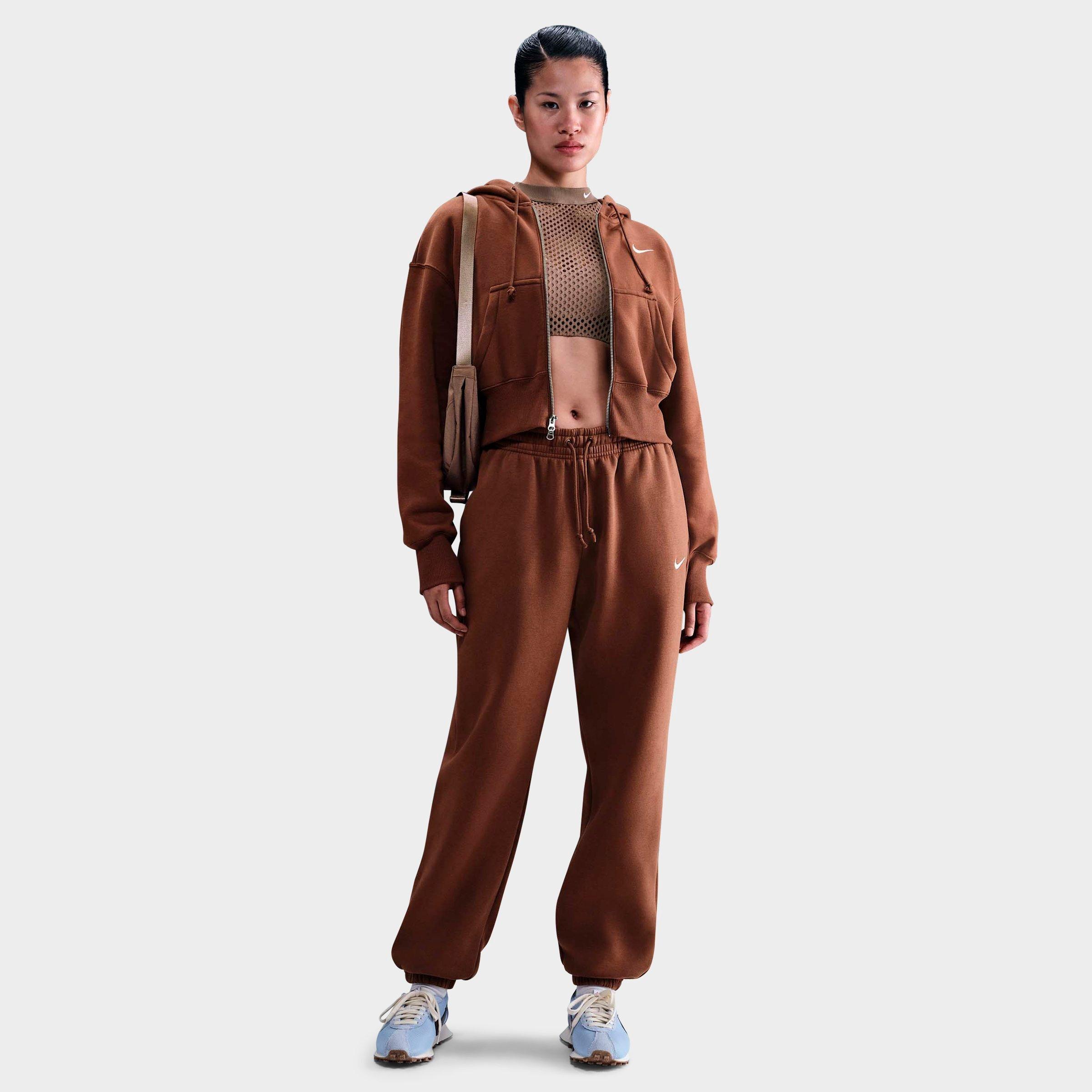 Women's Nithtke Sportswear Phoenix Fleece Oversized High-Waisted Jogger Pants - Fauna Brown/Sail