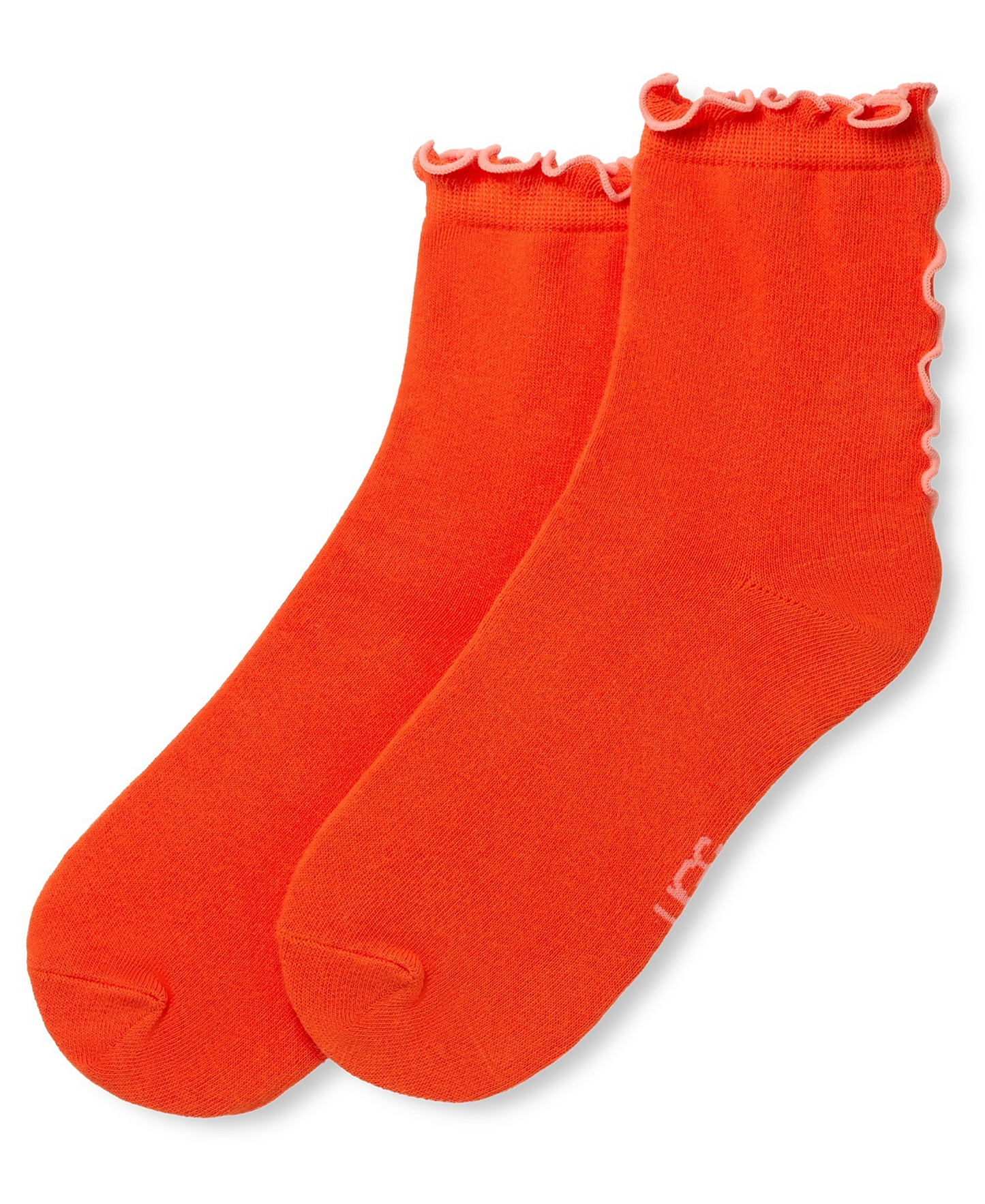 UGG Women's Karsyn Lettuce Edge Quarter Logo Socks - Red