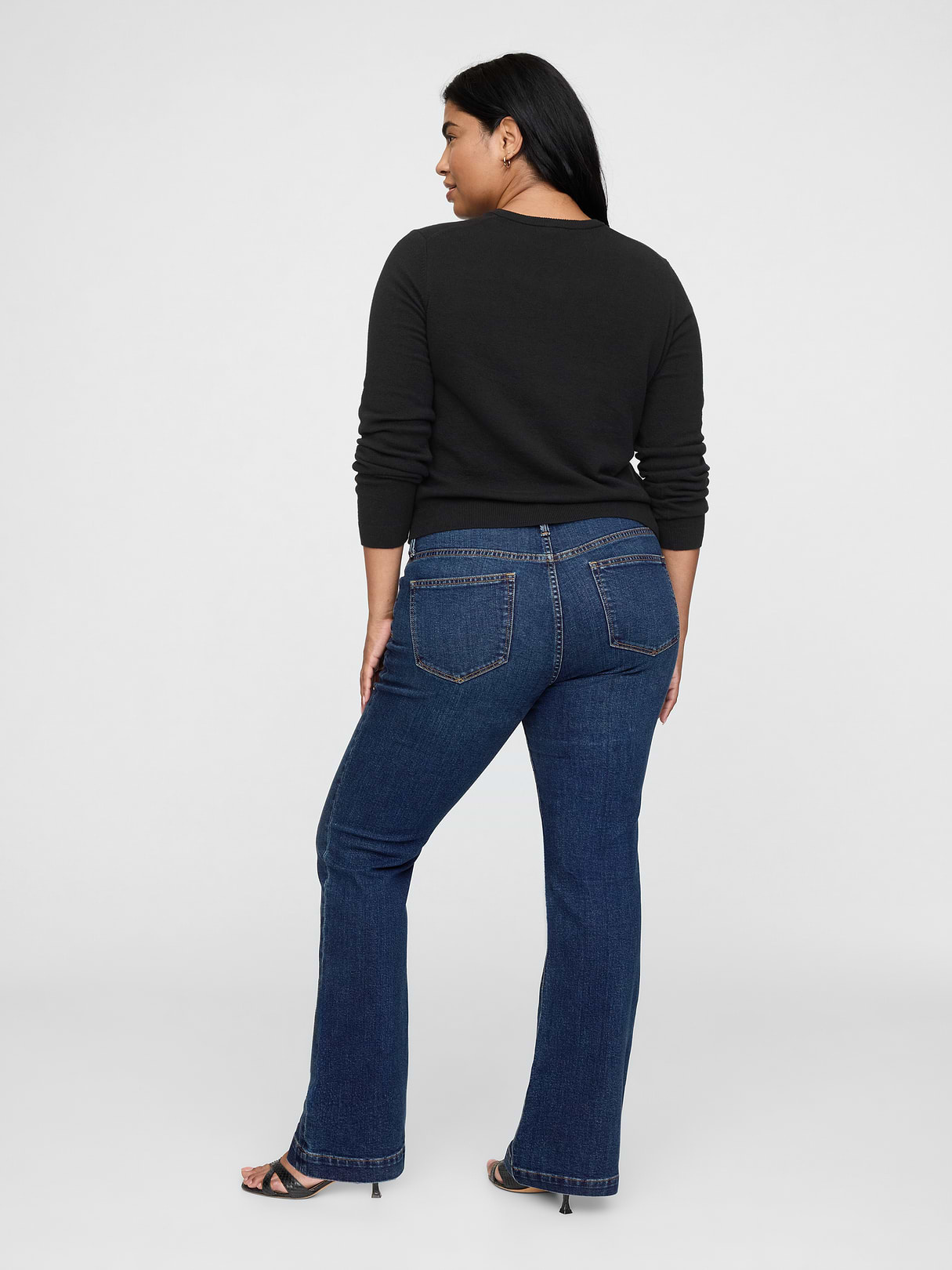 Low Rise Long & Lean Split-Hem Jeans - Dark indigo