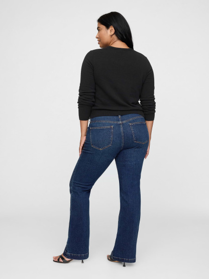 Low Rise Long & Lean Split-Hem Jeans - Dark indigo