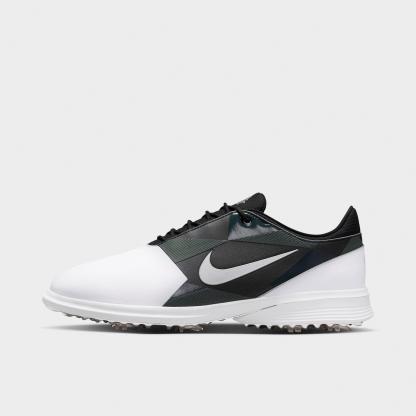 Men's Nithtke Victory Tour 4 Golf Shoes - White/Metallic Silver/Sequoia/Black - Left shoe facing left. Outside of the shoe.